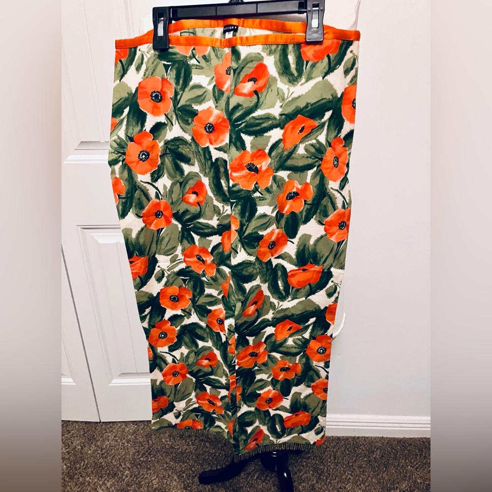 Floral Orange and Green Women's pants